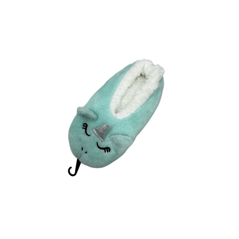 Northeast Outfitters Cozy Cabin Girls' Unicorn Slippers Size Small Aqua